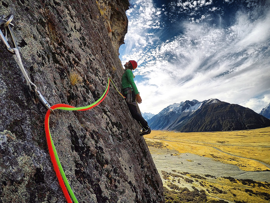 Climbing below mt.cook 